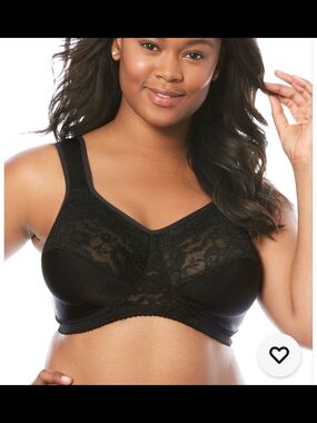 Comfort Choice Women's Plus Size Easy Enhancer Wireless Bra 48D Black